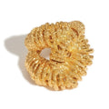 Fashion Vintage Twist Brass Plating 18k Gold Irregular Lava Open Rings Unisex Jewelry Customized