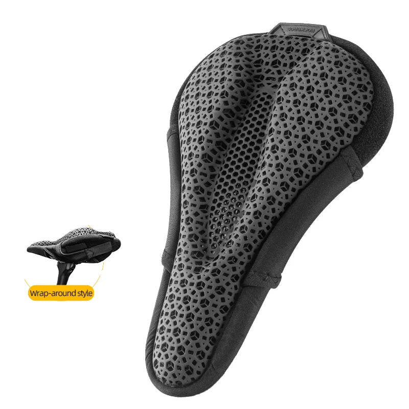 ROCKBROS 3D Printed Bicycle Saddle Soft Non-Slip Seat Cover for Comfortable Mountain Biking Simple Style