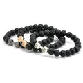 Popular Volcanic Stone and Metal Dumbbell Buddhist Bead Bracelets Handmade Fashion Charm Bracelets