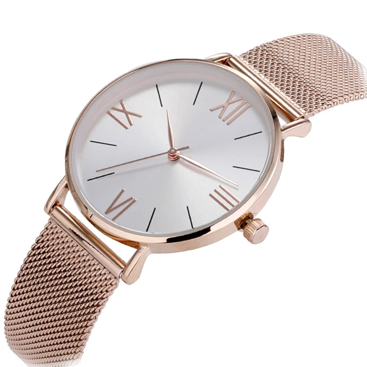 BOMAXE Wholesale Ladies Wrist Watches Luxury Vintage Rose Gold Design Waterproof Alloy Case Quartz Movement Pointer Dial Logo MegaBDM
