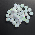 Japan Rough1.5-10mm  Round Lab Create Opal White Fire Black Opal Flatback Cabochon Loose Opal Price Per Carat