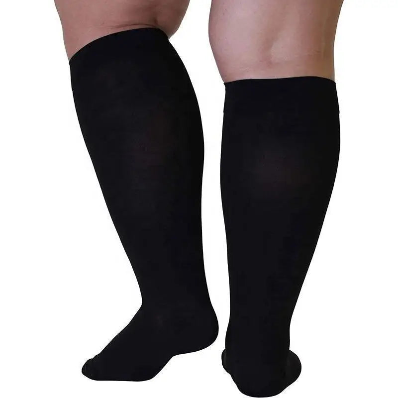Wholesale Women's Men's Unisex Knee High Compression Socks 20-30mmhg Pressure 7XL Plus Size Knitted Technique for Varicose Veins