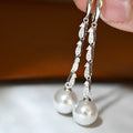 E2268 10-11mm DIY Natural Freshwater Pearl Charm Earrings Mounting Accessory 925 Sterling Silver Gold Plated  Jewelry for Women