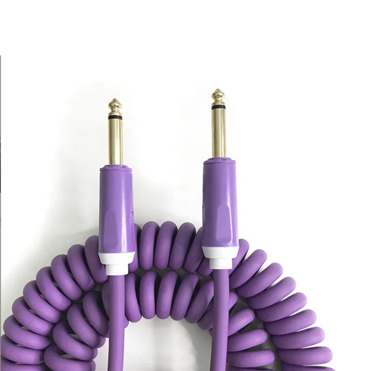 5M Colorful Coiled  Electric Guitar Cable Leads Bass Cable Spring Instrument Guitar Cable for Guitar Accessories