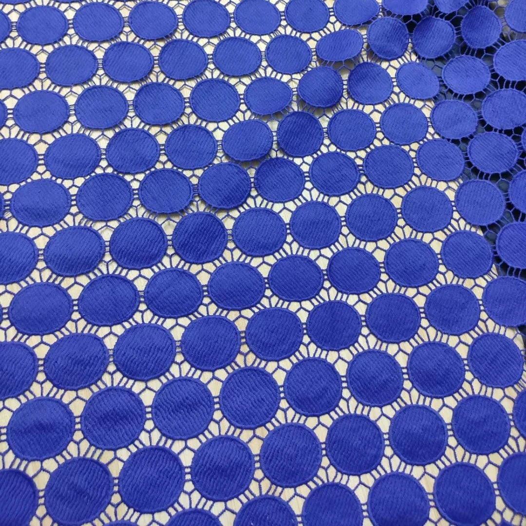 Royal Blue Classic Guipure Lace African Wedding Party Cord Lace Fabric 100% Polyester Fabric