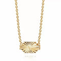 Fenny Wholesale 18K PVD Plated No Fade Minority Designer Irregular Rectangle Burst Pendant Stainless Steel Necklace for Women