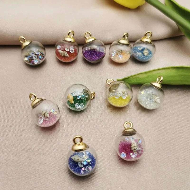 16*21mm Wholesale Transparent Glass Ball Diamonds Loose Beads Charms Pendants for Earring Jewelry Making