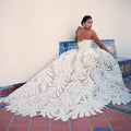 Latest Quality Haute Couture Double Crepe Material Designer Wedding Dress Lace Fabric