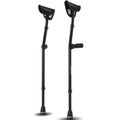 Rehand Height Adjustable Medical Telescopic Walking Canes Underarm Elbow Aluminum Black Class I for Disabled Hospital Outdoor