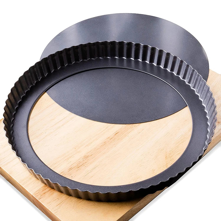 Dishwasher Safe Carbon Steel Rust Temperature Resistant 9 Inch Removable Bottom Bakeware Molds Dishes Pans Baking Tray