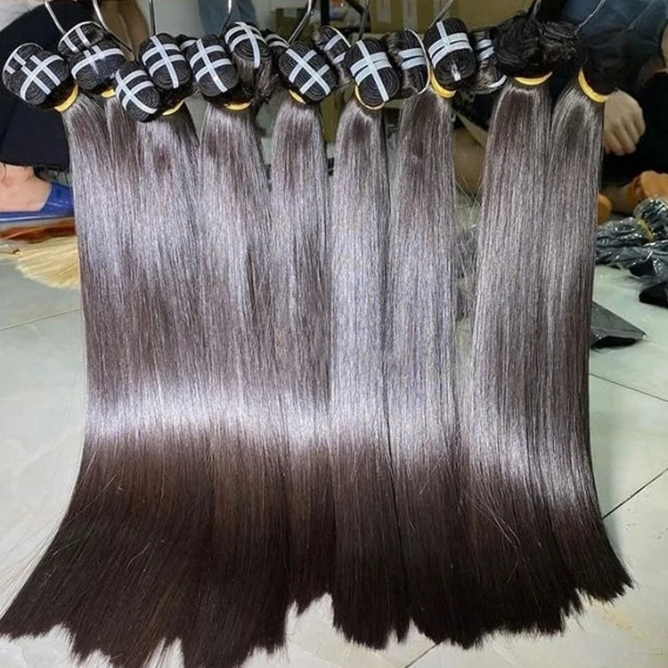Top Quality Wholesale Double Drawn Cuticle Aligned Bone Straight Raw Virgin Cuticle Aligned Human Hair Bundles MegaBDM