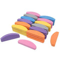 Colorful Half Moon Nail File Washable Sponge Nail File 100180 Grit Nail File