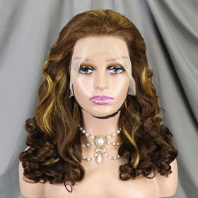 Cheap Transparent Full Lace Front Human Hair Wigs for Black Women 300% Loose Wave Frontal Wig