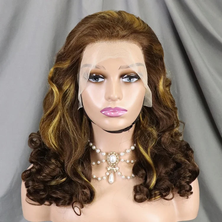 Cheap Transparent Full Lace Front Human Hair Wigs for Black Women 300% Loose Wave Frontal Wig