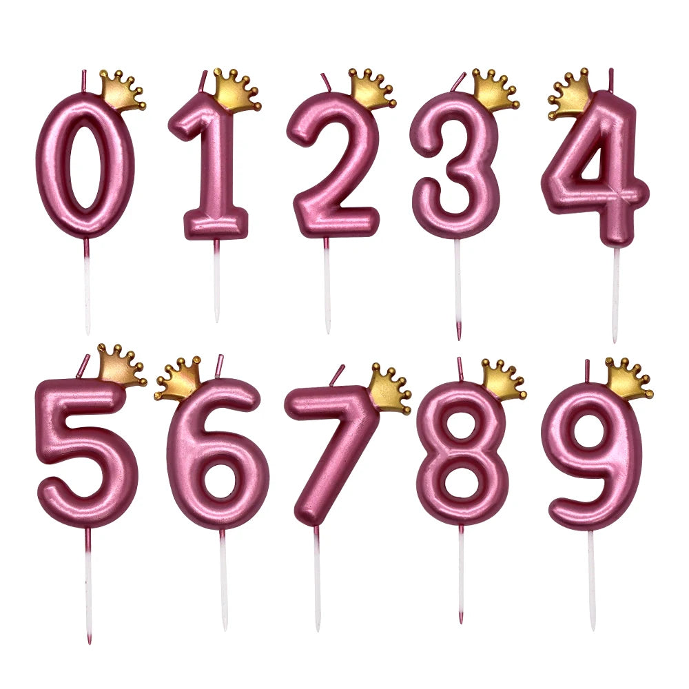 Customizable Solid Color Crown Digital Birthday Candle