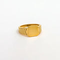 Fenny 18K Gold Plated Non Tarnish Fashion Vintage Geometric Wide Finger Ring Trendy Jewelry Stainless Steel Wholesale Jewelry