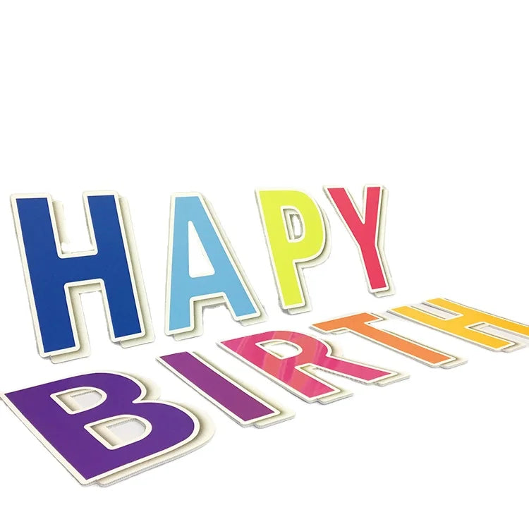Wholesale Yard Signs Happy Birthday Letters Custom Yard Sign 18x24 With H-stakes