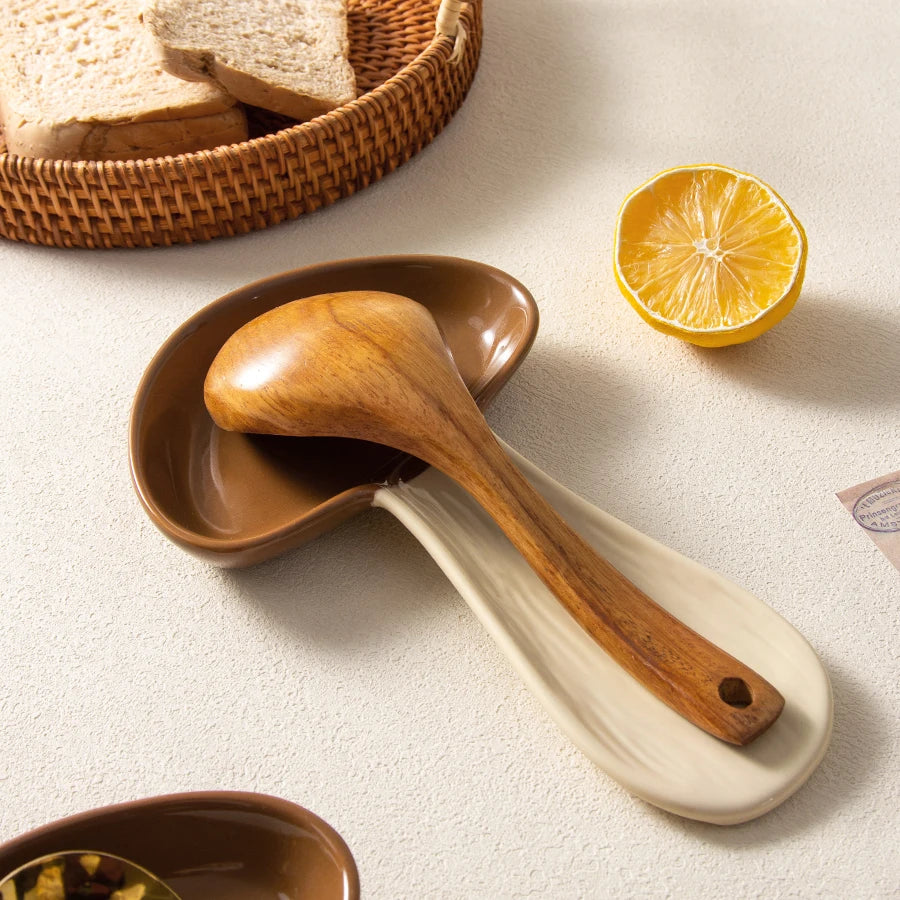 Home Cute Vintage Mushroom Spoon Rack Custom logo Ceramic Spoon Holder