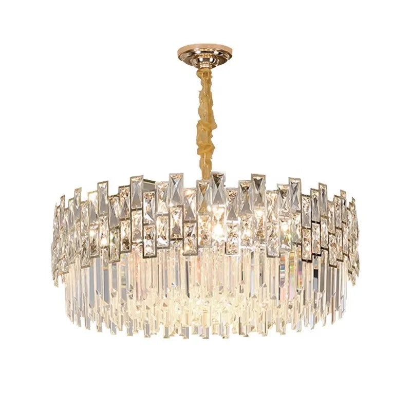 Modern Light Luxury Crystal Chandelier Stylish Gold Living Room Bedroom Lustre Lighting