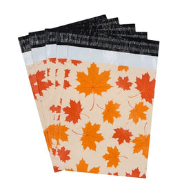 New Mails Bag Maple Leaf Pattern Courier Bag Self Seal Plastic Mailing Envelope Bag