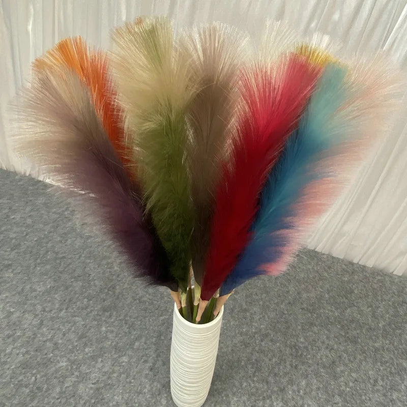 Hot Sale Fluffy Artificial Pampa Flowers Reed Backdrop for Chinese New Year Wedding Decoration Plastic Dried Flower Graduation