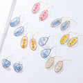 Resin Flower Jewelry 4 Colors Forget Me Not Real Dry Flowers Earrings  Gold Hook Pressed Flowers Earrings for Women