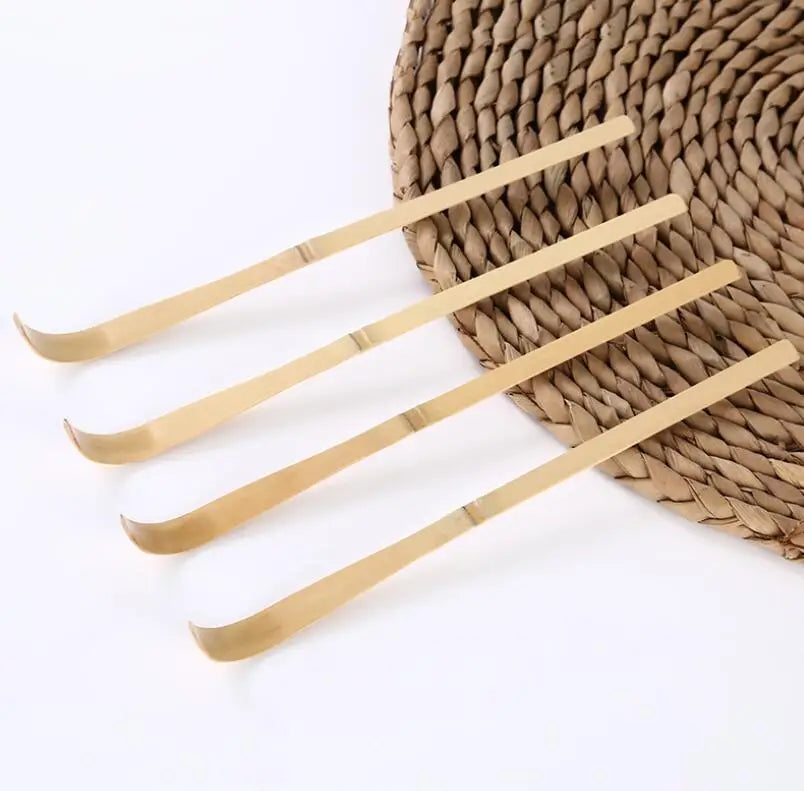 Hot Selling Natural Traditional Japanese Tea Spoon Ceremony Bamboo Matcha Hooked Tea Scoop Japanese Chashaku