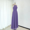 TEENYEE Romantic Customized Size Strap Halter Read Made Purple Bridesmaids Dresses Bridesmaid for Wedding