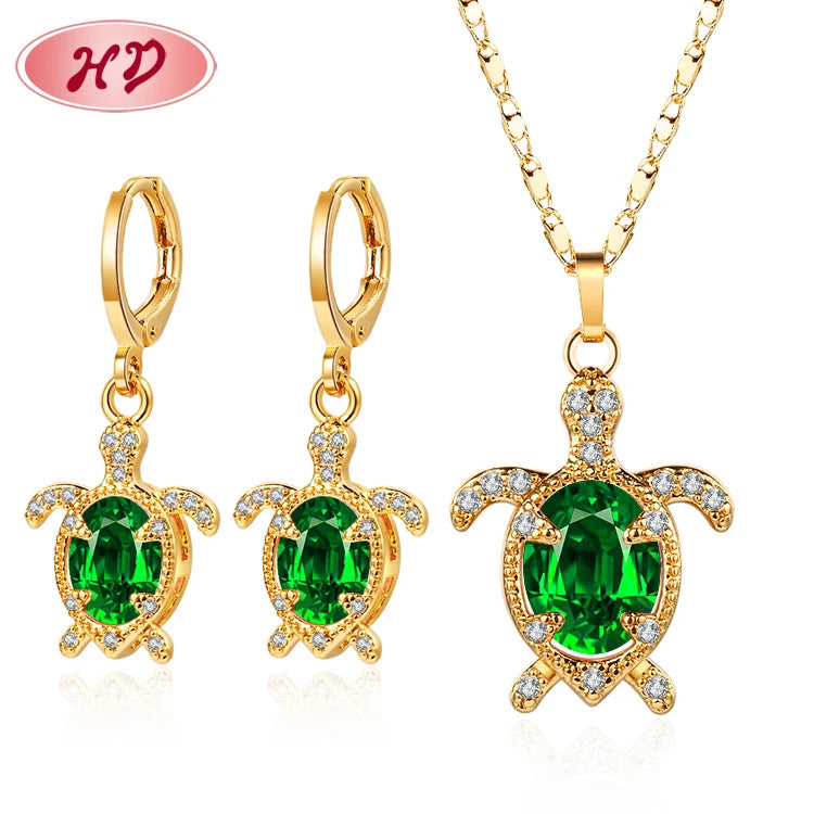 Latest Jewelry  Best Sellers Cute Animal Turtle Tortoise Design Necklace Earring Fashionable Jewellery Sets for Women