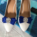 Decorative Rhinestone Ribbon Bow Shoe Clip Detachable Bridal Wedding Shoe Clips
