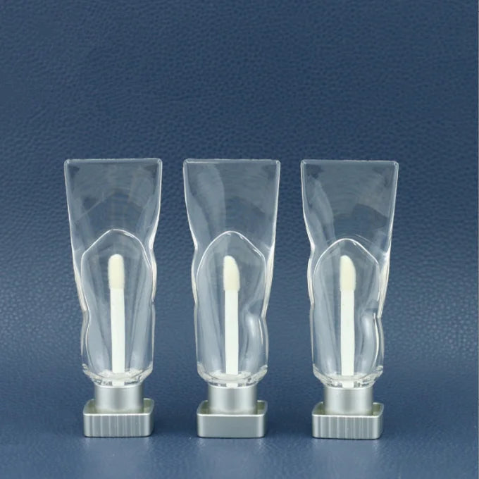 4ml 5ml Lip Gloss Tube Transparent Pigment Ice Cube 4g-5g ABS Lipstick Empty Tube with Silver Lid