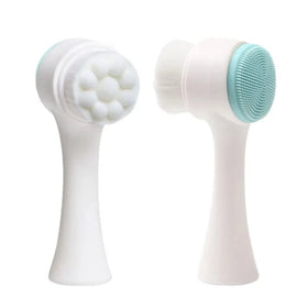 2 in 1 Face Cleansing Brush Silicone Facial Brush Deep Cleaning Pore Cleaner Face Massage Skin Care Waterproof Facial Brush
