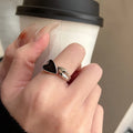 Heart-shaped Open Toe Finger Rings for Females Minimalist Light-luxury Unique Finger Rings with Upscale Feeling