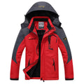 Men's Windproof Mountain Ski Jacket Winter Warm Snow Hooded Men's Rain Jacket With Hood Waterproof Stand Long Adults Soft Shell