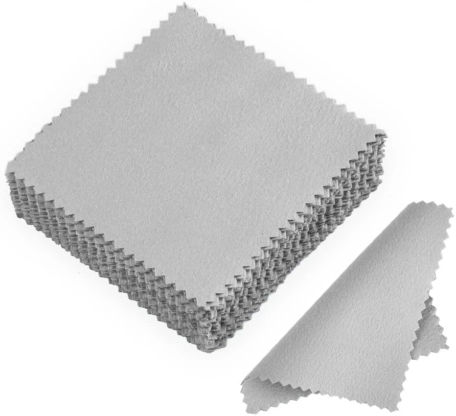 Custom Debossed Jewelry Polishing Microfiber Suede Cleaning Cloth Silver Cloth With Logo Printing
