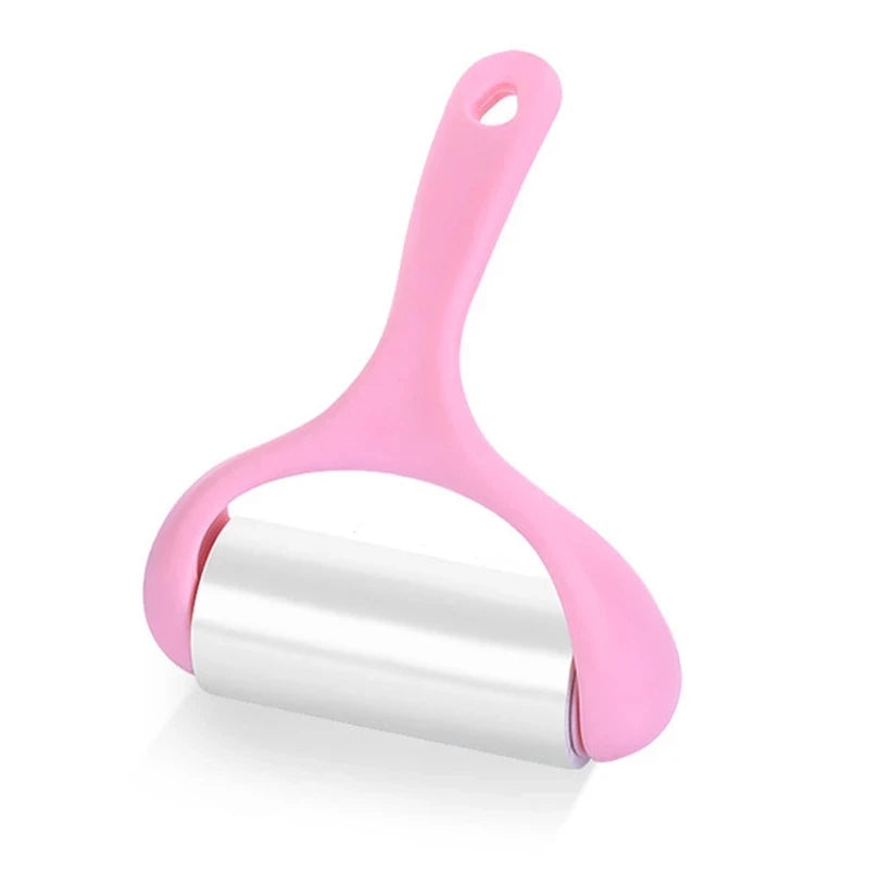 Handle Sticky Roller Kit with Manual Plastic Handle Dust Paper Adhesive Brush for Clothes Lint Brush and Hair Remover