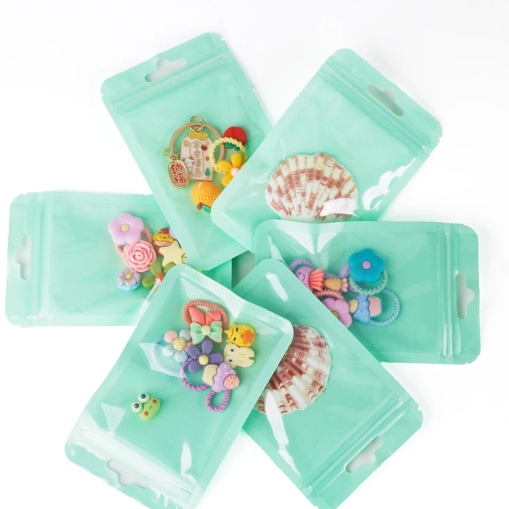 Low MOQ Creative Round PU Pouch Recycled Material Plastic Packaging Bags for Necklaces and Gemstones Jewelry Packaging