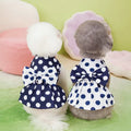 Spring Summer New Pet Dress Clothes for Dogs Cats Dot Bow Skirt With Traction Ring Puppy Clothing Pet Dog Shirts