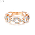 Popular Wholesale Modern Trendy Style Jewelry Link Chain Ring 18K Solid Gold Real Natural Diamond Daily Wearing Stackable Ring