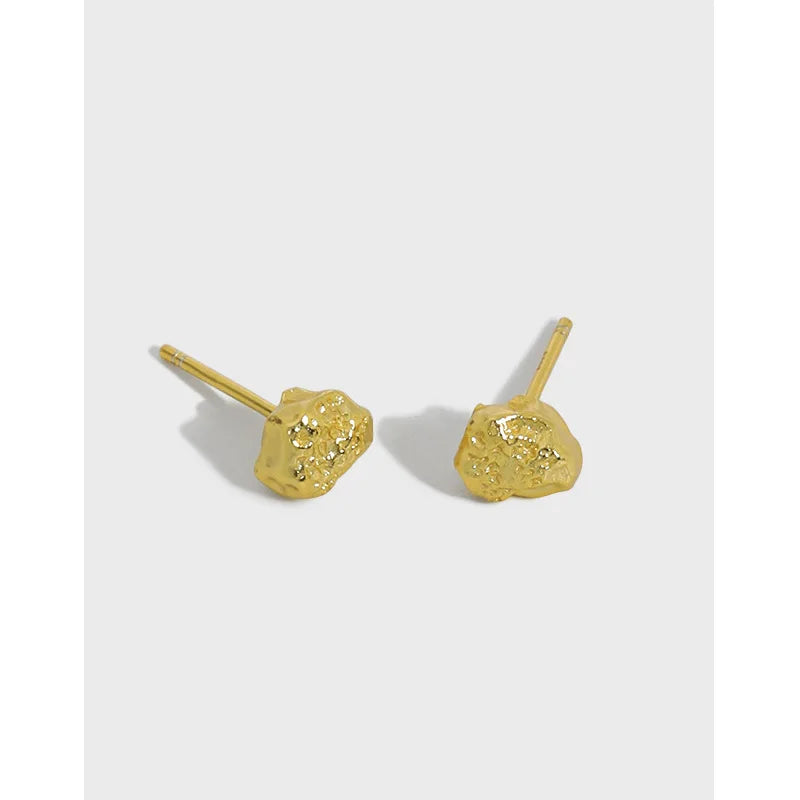 Custom Earrings 925 Sterling Silver Irregularity Melted Geometry Gold Plated Earring