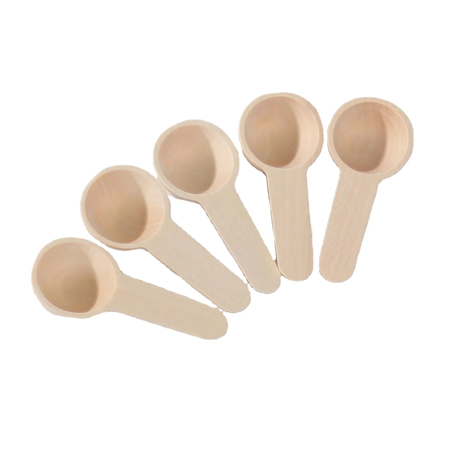 Tailai Wooden Spoon Natural Plant Oval Wooden Spoon Stirring Honey Tea Soda Dessert Coconut Bowl Non-stick Spoon