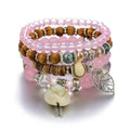 Bohemian Bracelet Beach Wind Shell Tassel Multilayer Bracelet Set Wooden Bead Crystal Coconut Shell Multi-String Bracelet