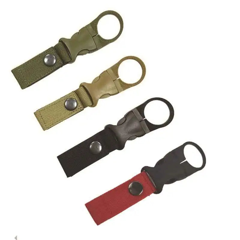 Outdoor Water Bottle Holder Clip with Webbing Buckle Hook Carabiner Belt Backpack Hanger Climbing Suspenders