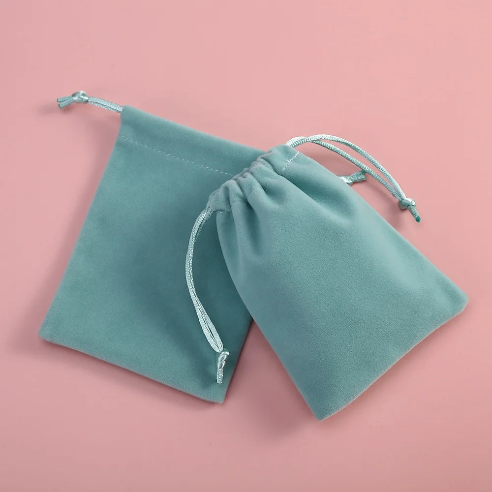 5X7cm Luxury Velvet Drawstring Jewelry Pouches Soft High Quality Custom for Wedding Party Christmas Jewelry Packaging