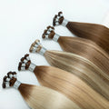 LeShine New Design European Genius Weft Hair Extensions Double Drawn Virgin Russian Hair Genius Weft Hair Extensions