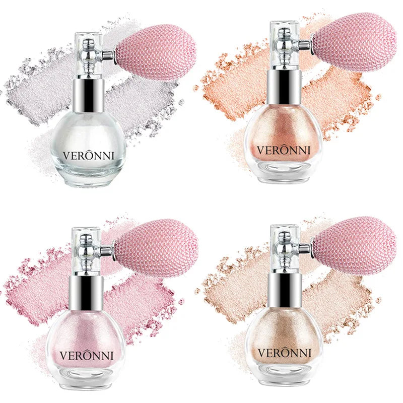6 Color Hair Body Makeup Highlighter Spray Face Powder Spray Sparkly Shimmery Highlight Spray