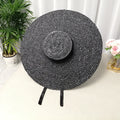 European and American Style Hand-woven Flat-top Wheat Straw Hat Large Brim Fashionable Shallow Beach Hat