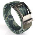 TUSHI Men's High Quality Adjustable Nylon Cowboy Belt Business Formal Knitted Automatic Alloy Buckle 3.4cm Width 120cm Length