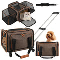 Airline Approved Expandable Premium Pet Carrier with Wheels-Two Sided Rolling Carrier-Designed for Dogs and Cats
