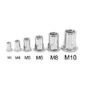 Dongguan M3-M8 Stainless Steel 304 Half Hex Rivet Nut Threaded Rivet Nuts with Flat Head